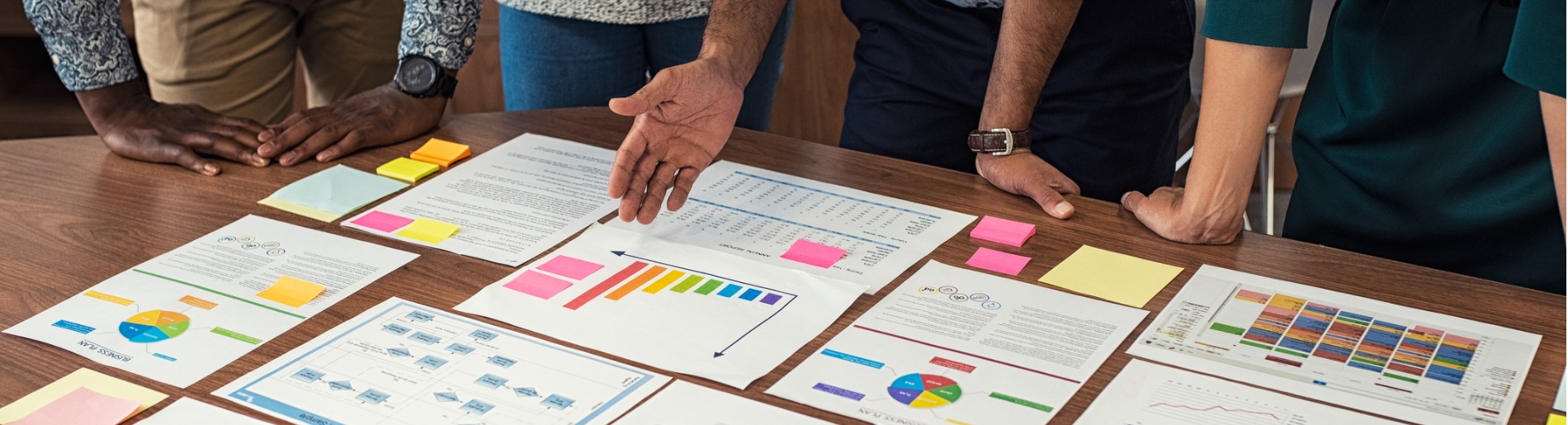 People working on reports