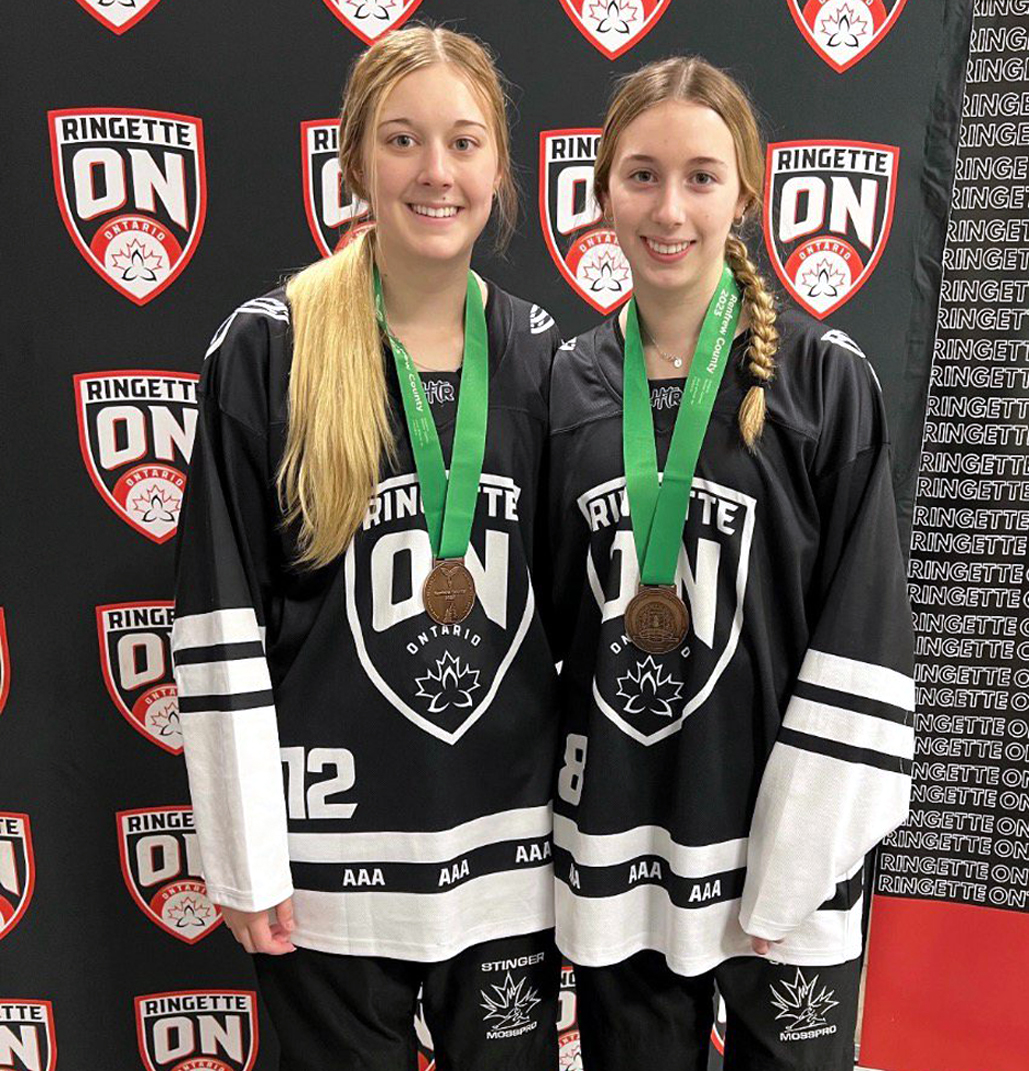 Ringette bronze medal sisters