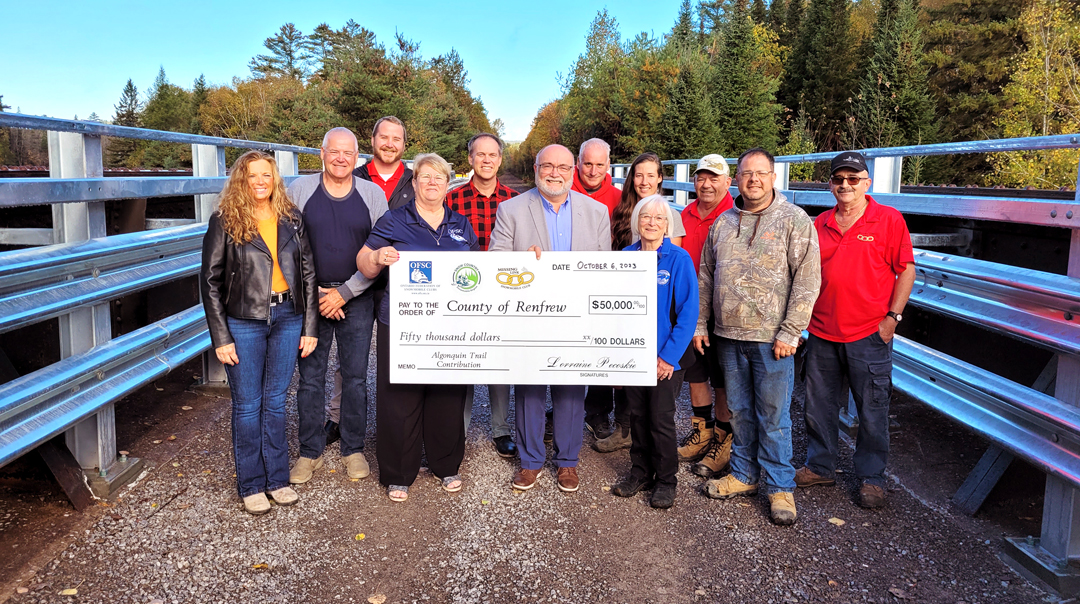 cheque presentation on bridge 