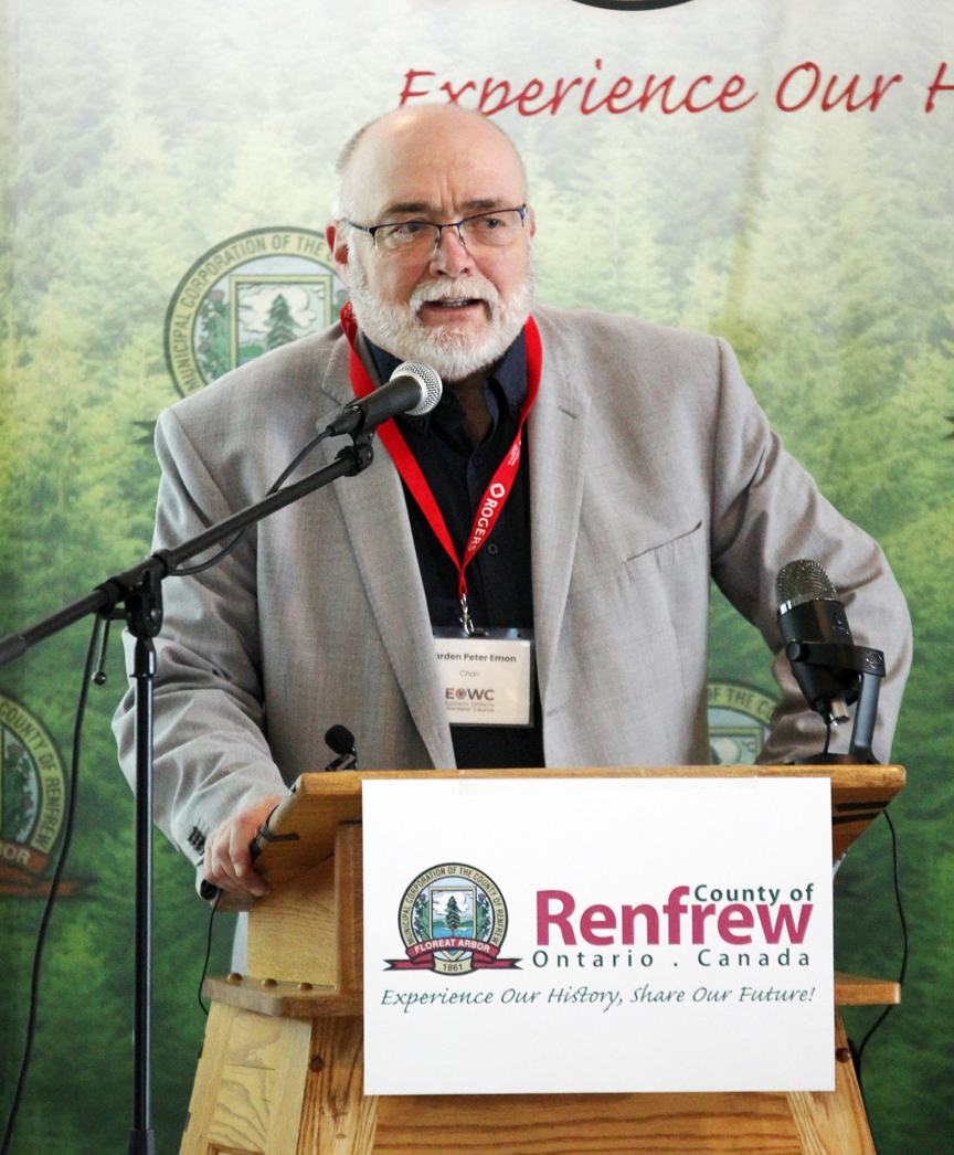 Warden Peter Emon welcoming people to Affordable Housing Summit