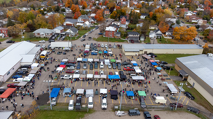 aerial view of Taste of the Valley event in Cobden 