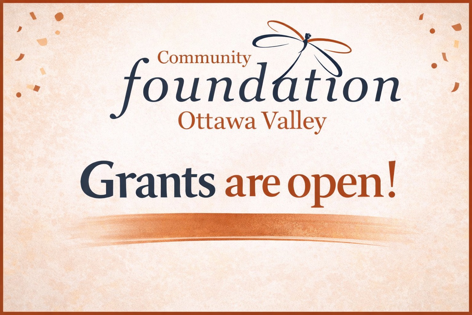 Ottawa Valley Community Foundation grants now open graphic