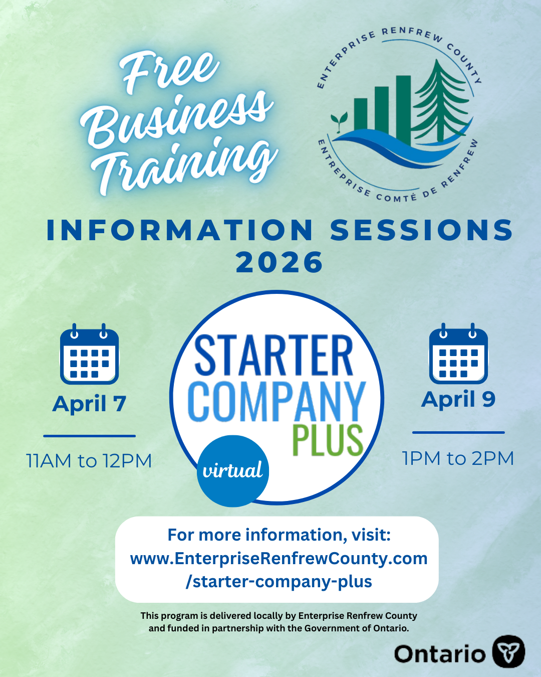 Free business session Information Session poster