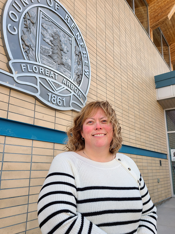 Photo of Tina Peplinskie in front of County Administration Building