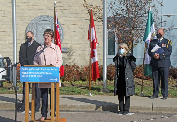 Picture of Dr. Merrilee Fullerton, Minister of Long-Term Care, John Yakabuski, MPP for Renfrew—Nipissing—Pembroke, Debbie Robinson, Warden, County of Renfrew, Michael Nolan, Director & Chief of Emergency Services, County of Renfrew